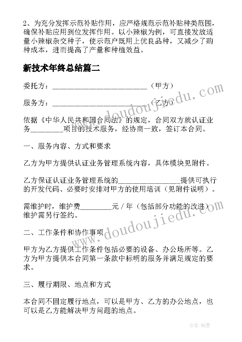 2023年新技术年终总结(大全5篇)