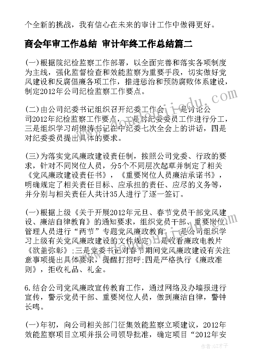 最新商会年审工作总结 审计年终工作总结(汇总6篇)