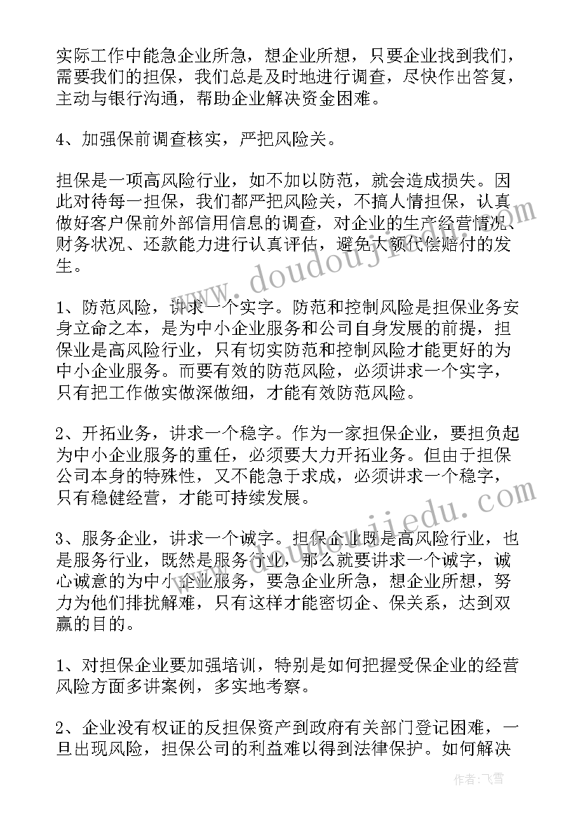 最新融资方案 融资担保公司工作总结(精选6篇)