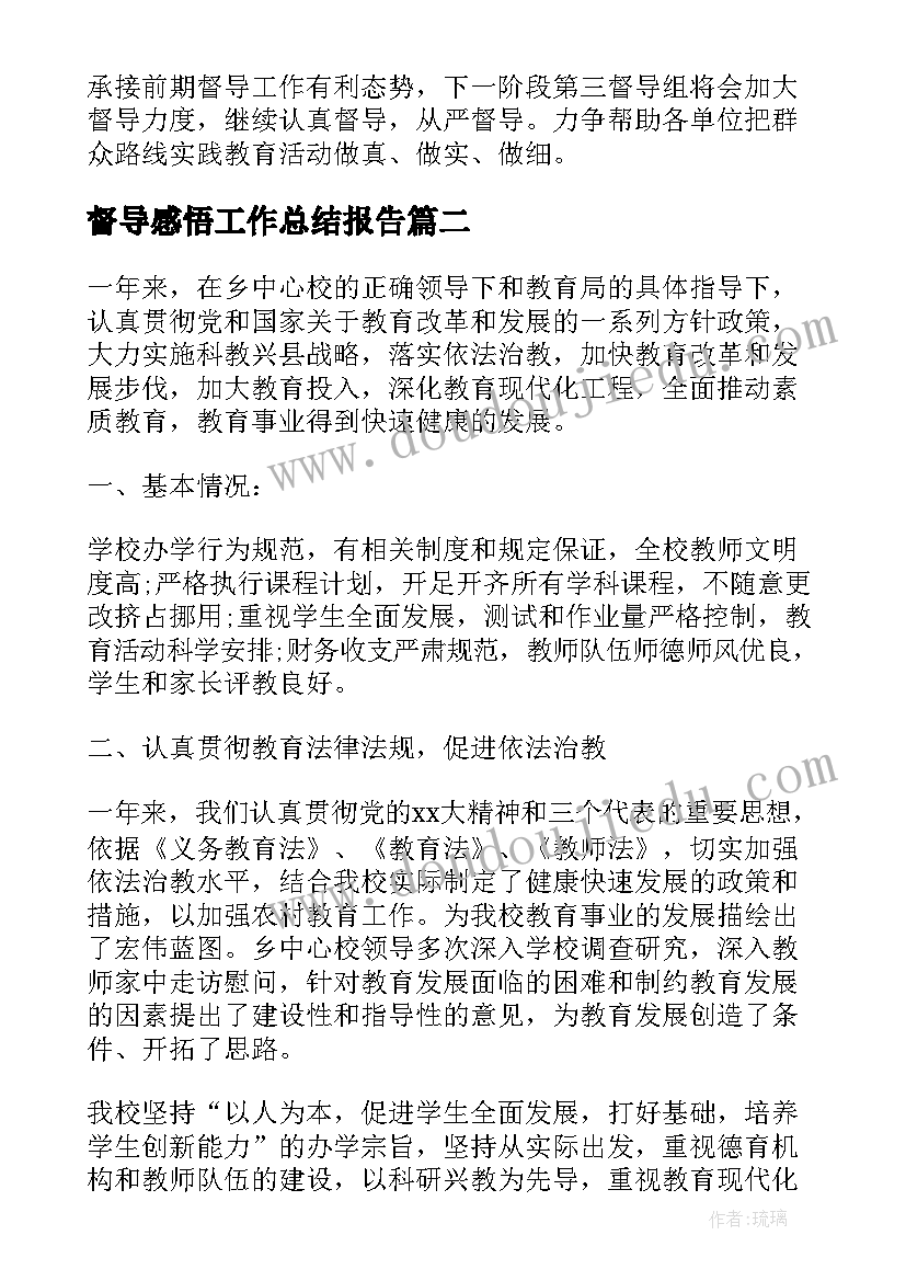 2023年督导感悟工作总结报告(汇总9篇)