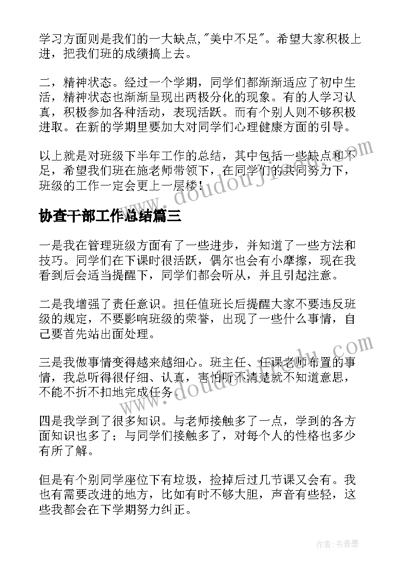 2023年协查干部工作总结(通用10篇)