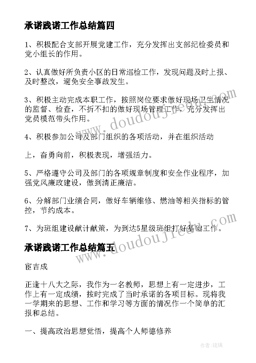 2023年承诺践诺工作总结(通用5篇)