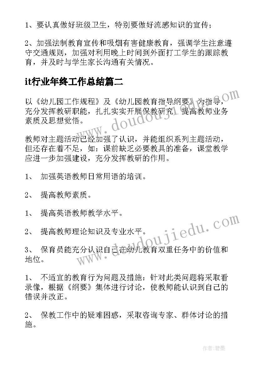 it行业年终工作总结(实用6篇)