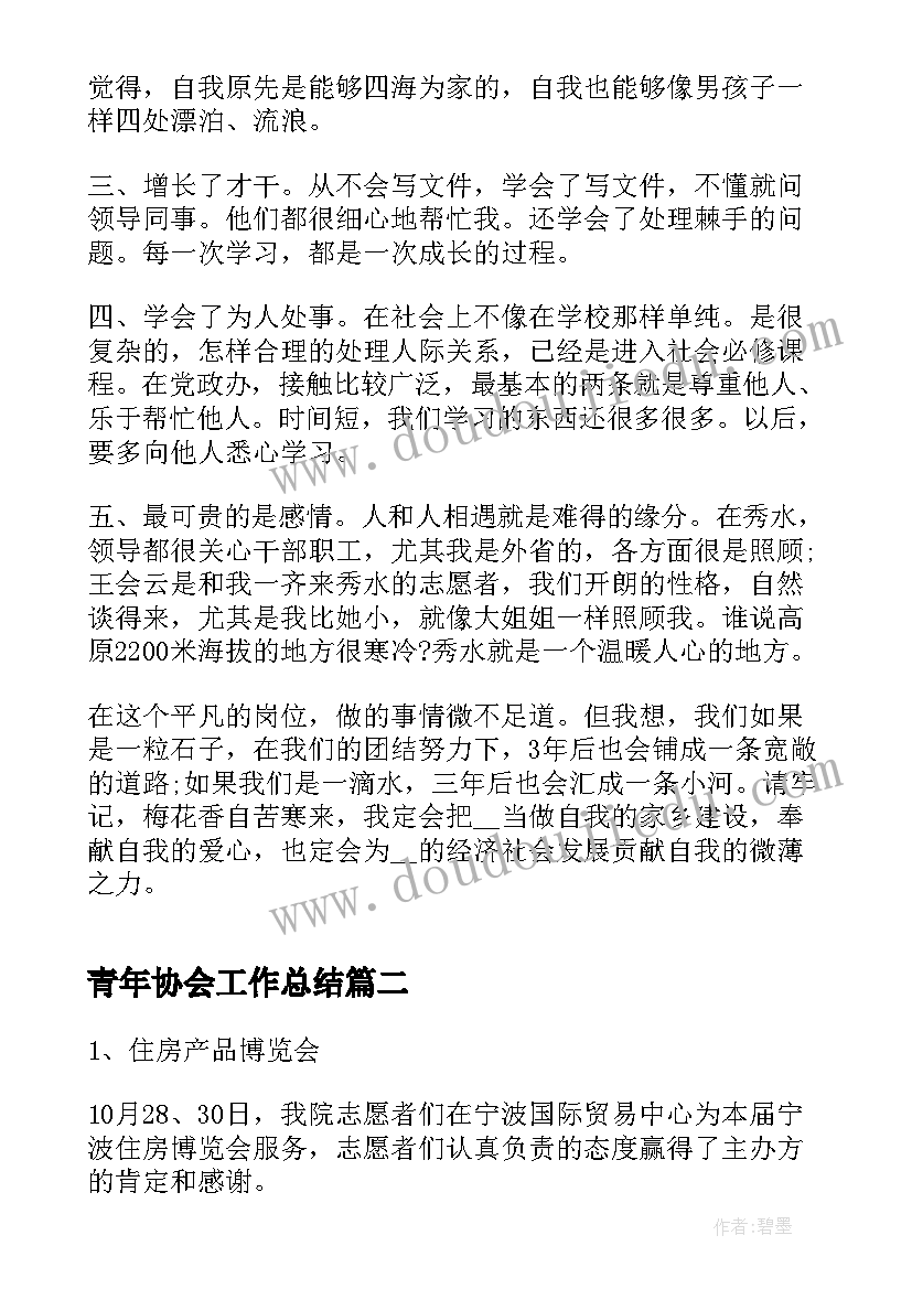 最新青年协会工作总结(大全5篇)