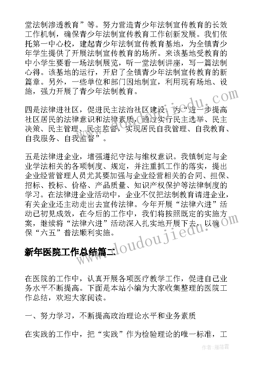 2023年新年医院工作总结(大全7篇)