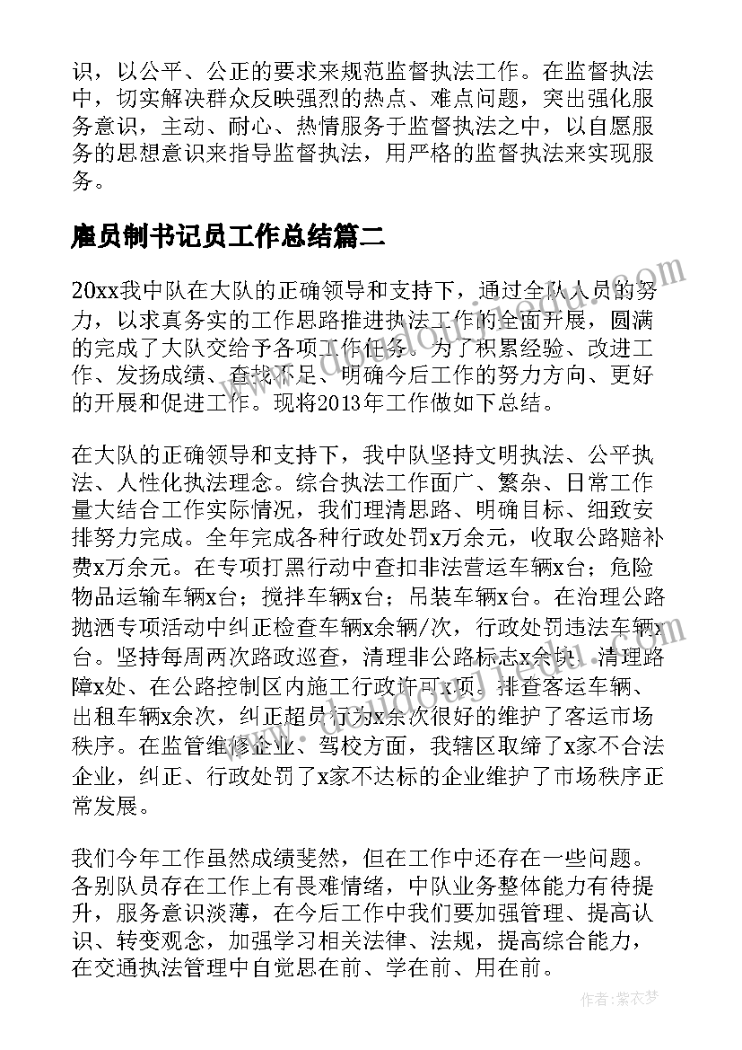 2023年雇员制书记员工作总结(汇总7篇)