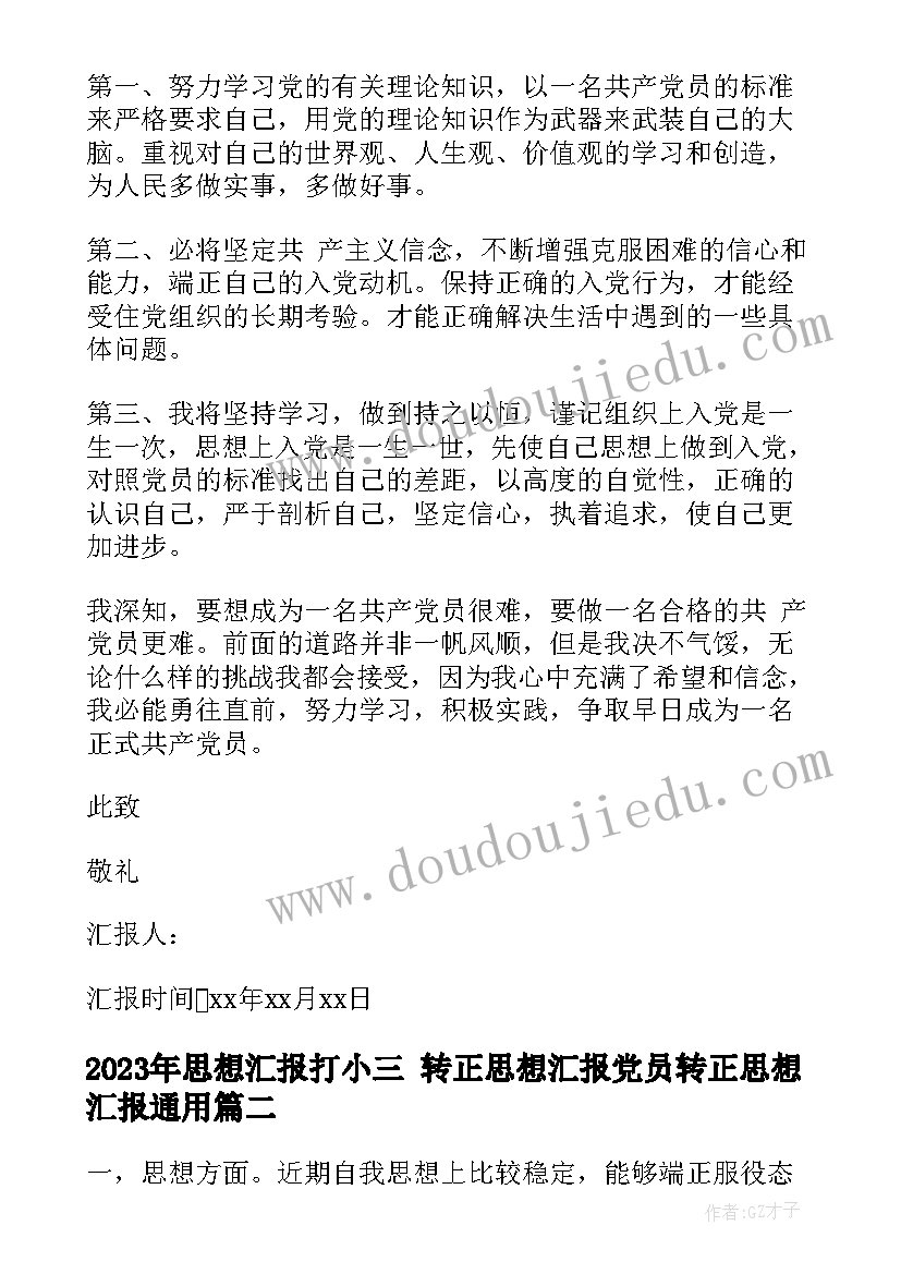 最新思想汇报打小三 转正思想汇报党员转正思想汇报(优质9篇)