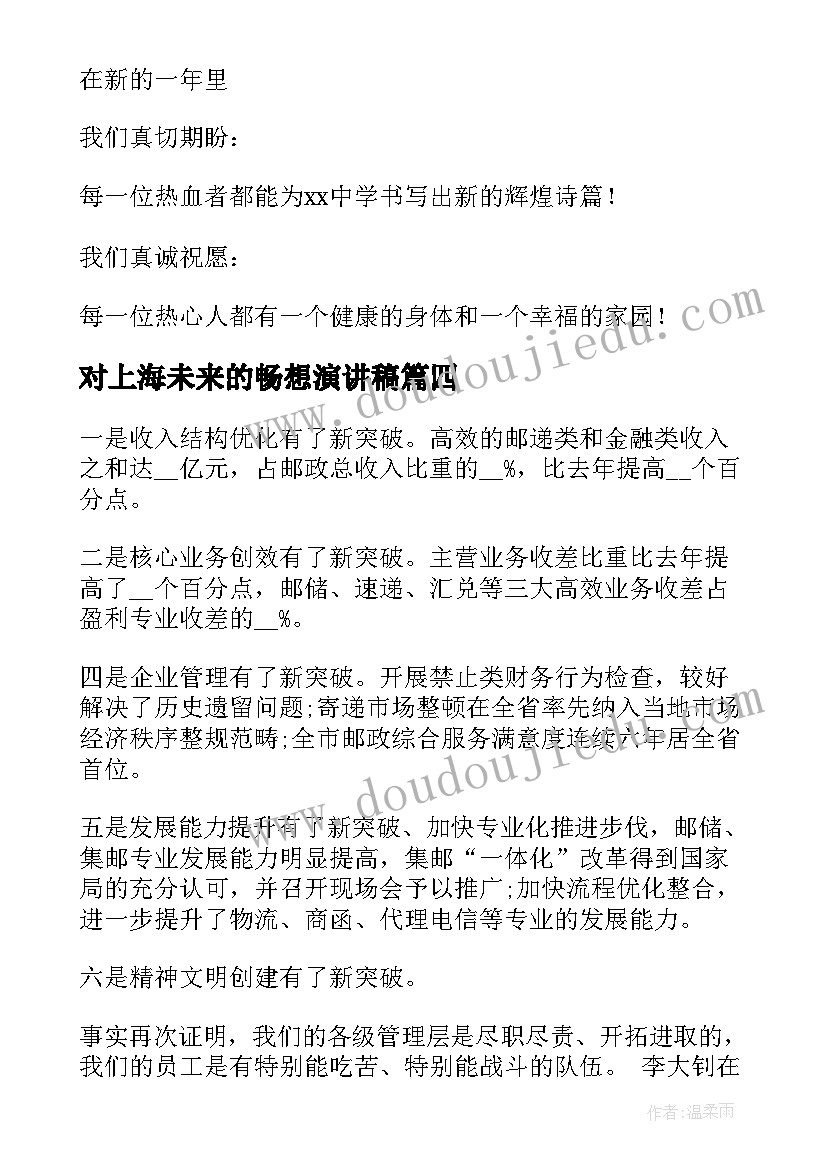 对上海未来的畅想演讲稿 激扬青春畅想未来演讲稿(汇总8篇)