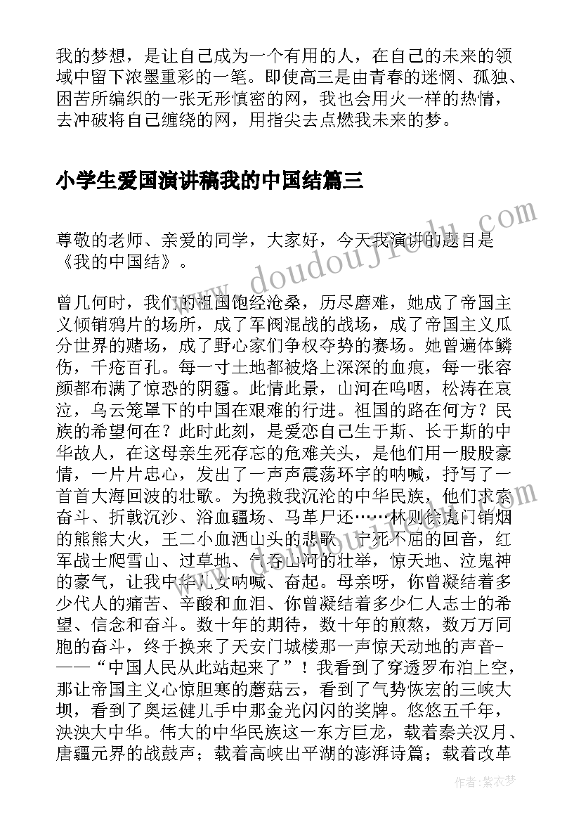 2023年小学生爱国演讲稿我的中国结 中学生我的梦想演讲稿(通用8篇)