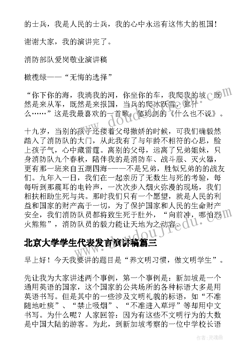 最新北京大学学生代表发言演讲稿(汇总10篇)