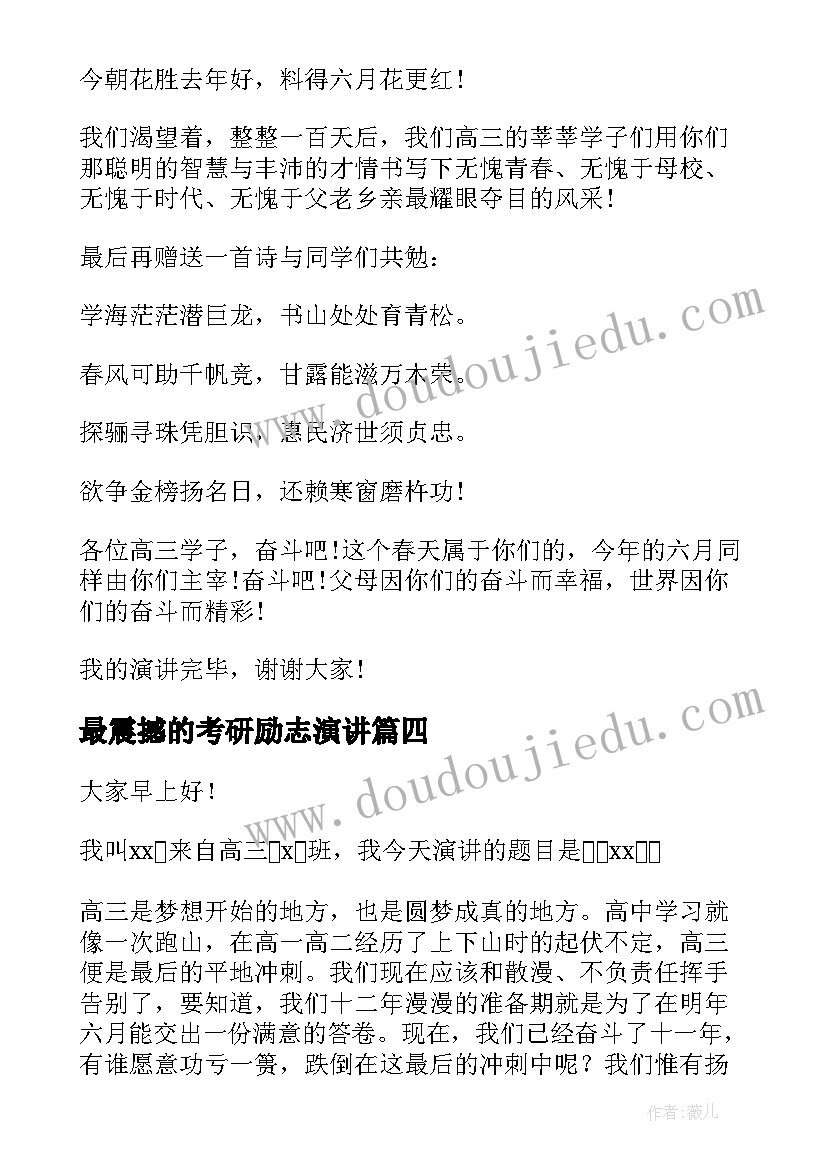 2023年最震撼的考研励志演讲 冲刺励志演讲稿(通用8篇)