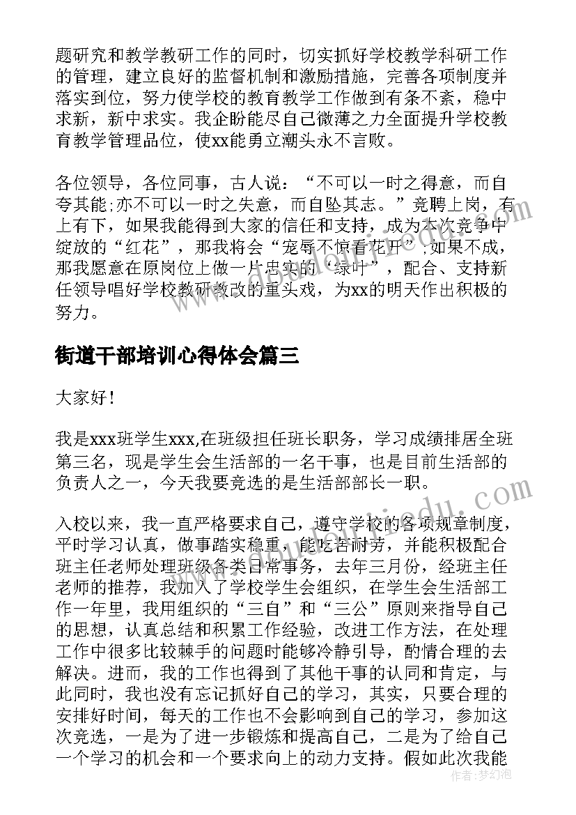 2023年街道干部培训心得体会(通用10篇)