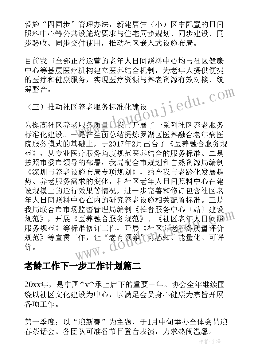 2023年老龄工作下一步工作计划(模板7篇)