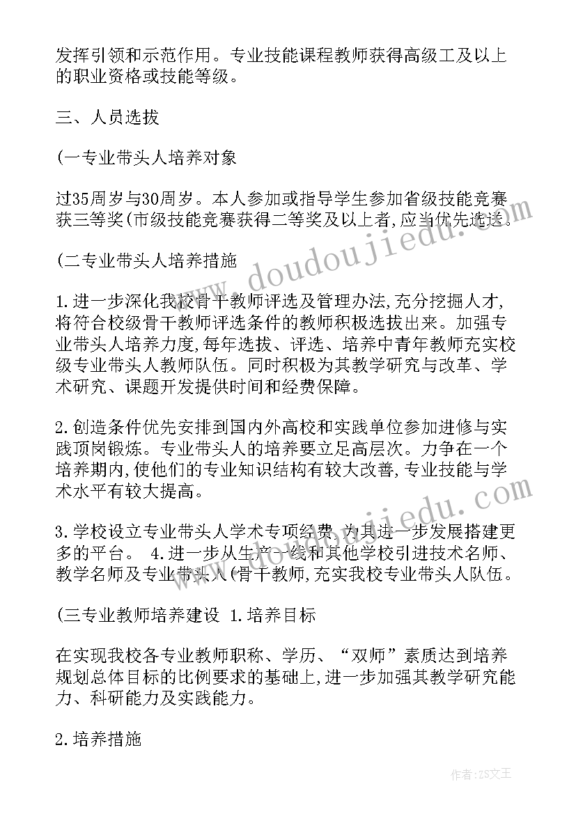 2023年带头致富岗岗位职责 专业带头人工作计划优选(优秀6篇)