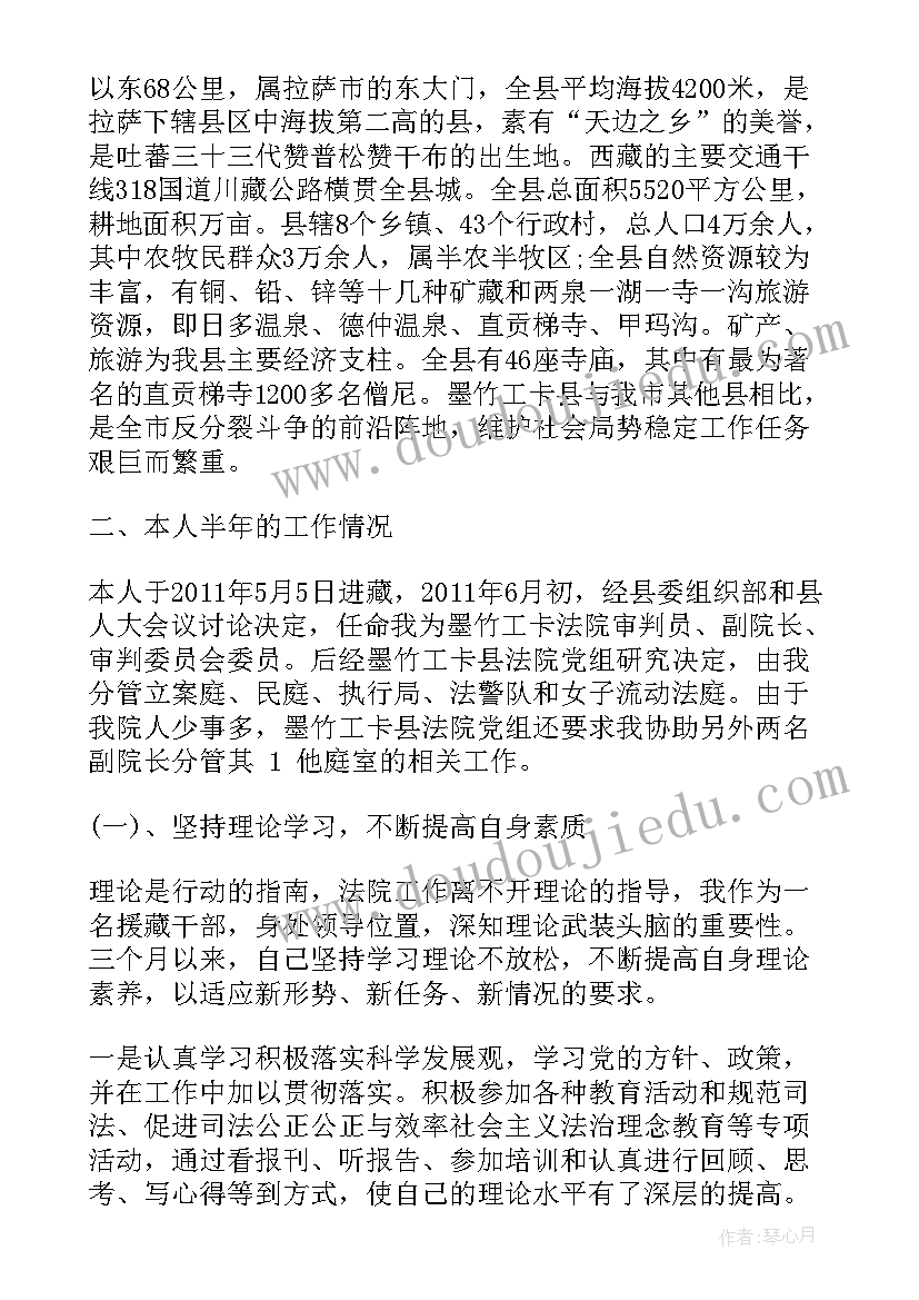 援藏工作安排 援藏医生个人述职报告(大全6篇)