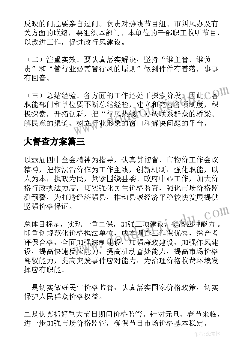 2023年大督查方案(优质6篇)