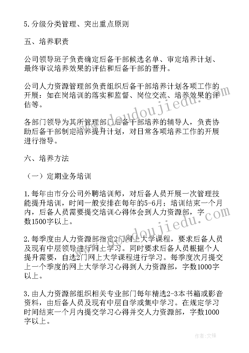 中央人才工作计划(模板9篇)