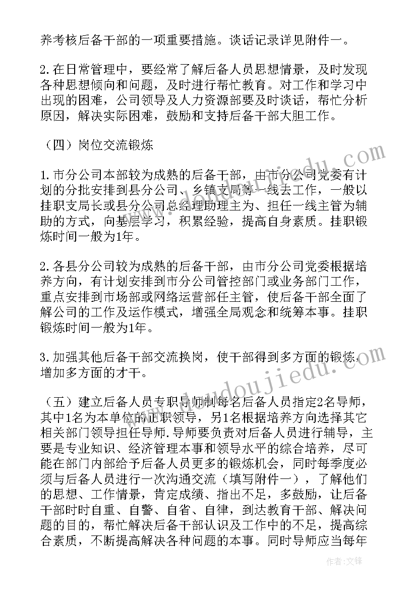 中央人才工作计划(模板9篇)