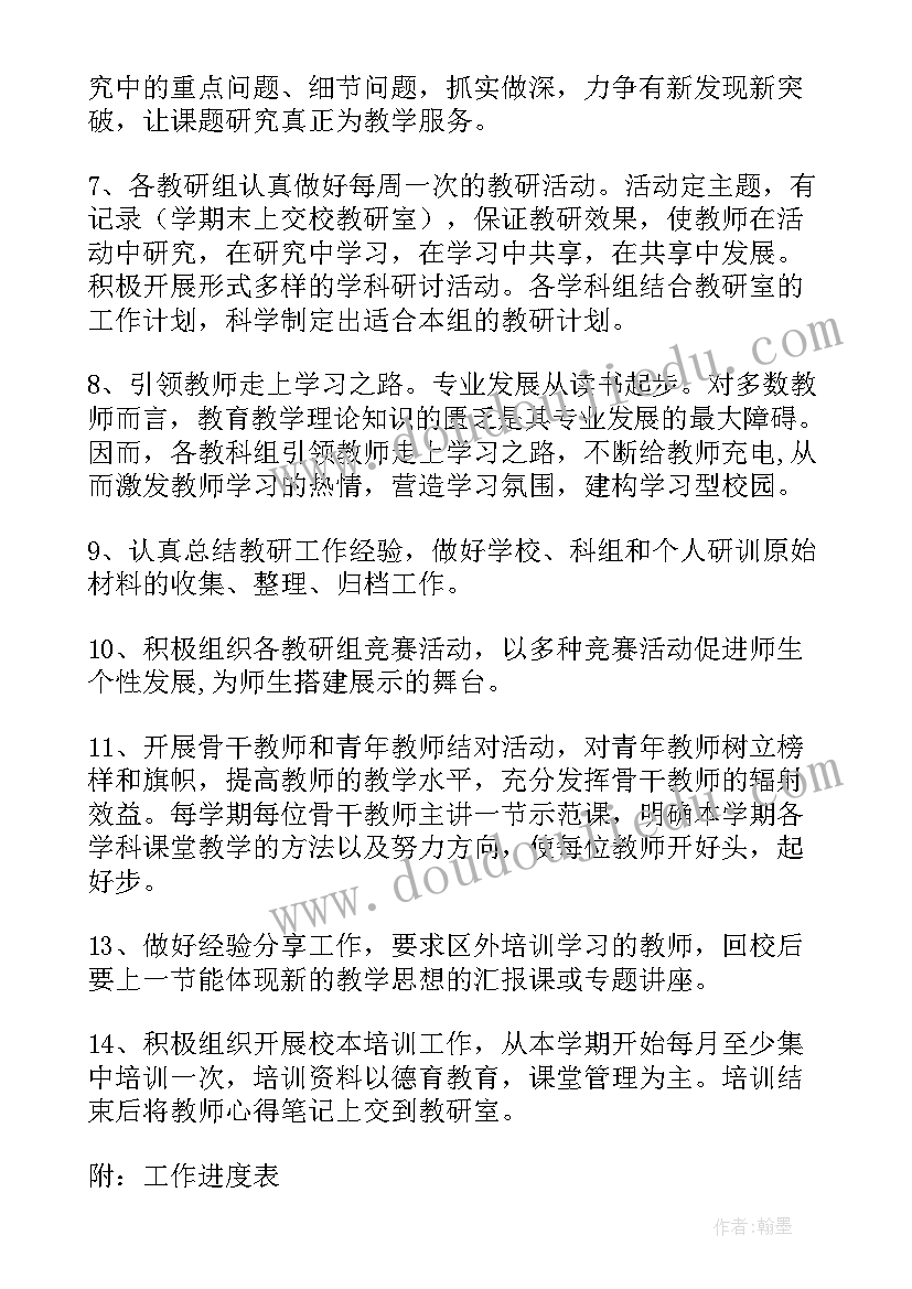 中职教研工作计划(优秀6篇)