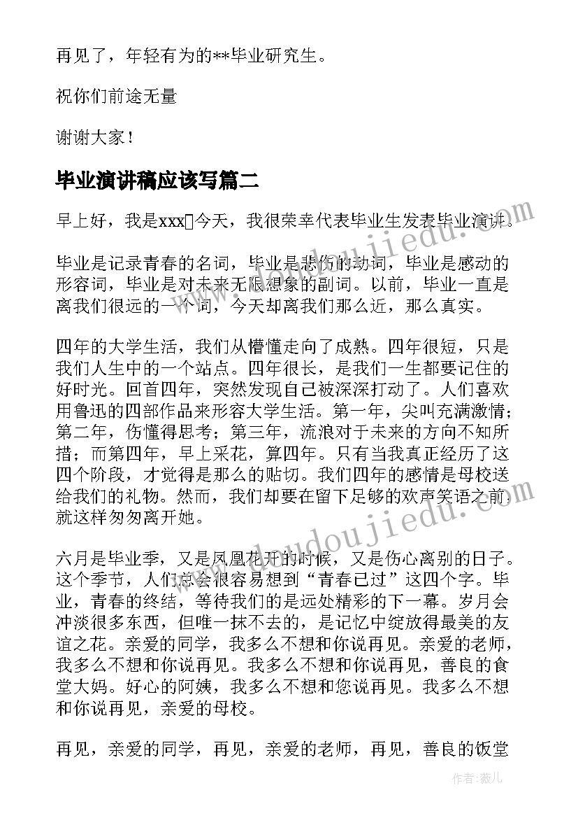 最新毕业演讲稿应该写(汇总6篇)