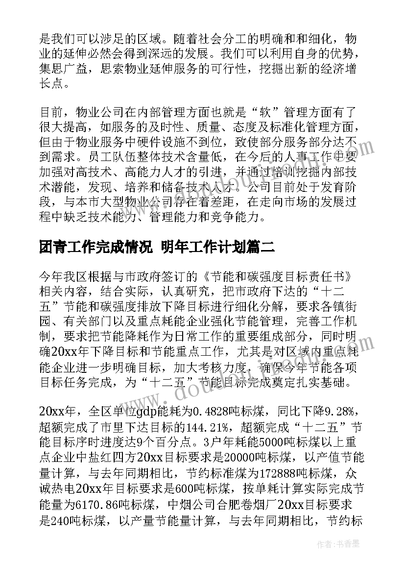 2023年团青工作完成情况 明年工作计划(实用7篇)