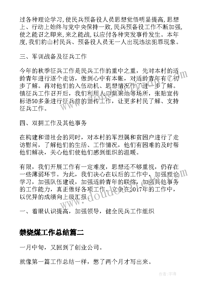 2023年禁烧煤工作总结(汇总5篇)