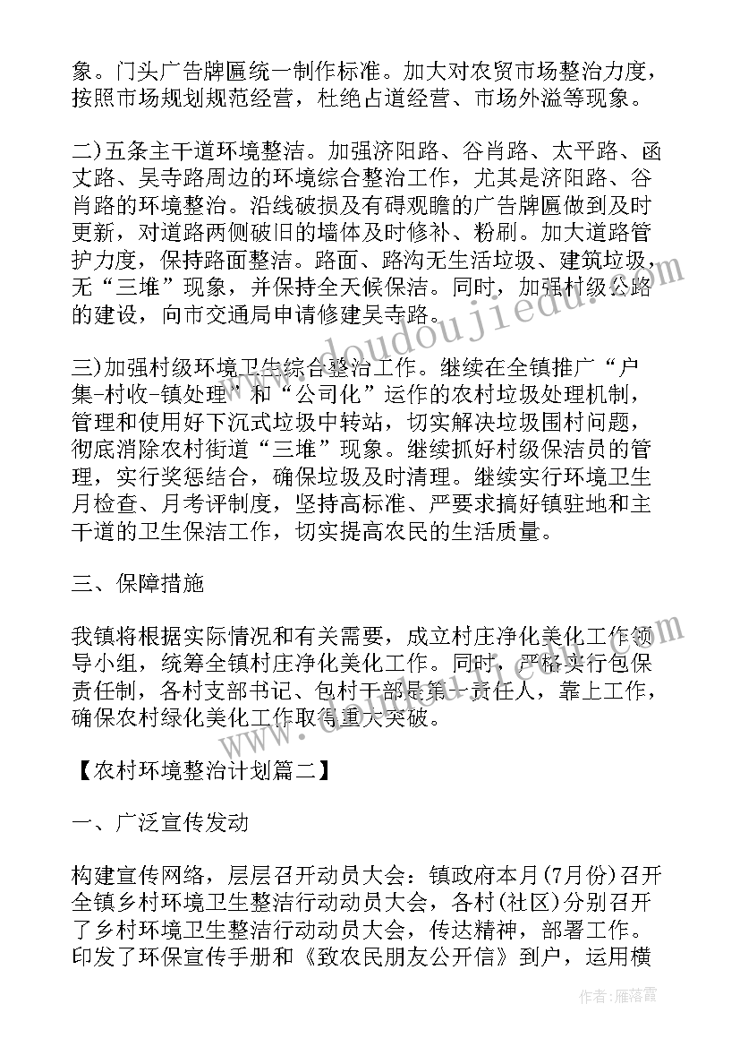 2023年光衰整治的重要性及整治步骤 社区环境整治工作计划(实用6篇)