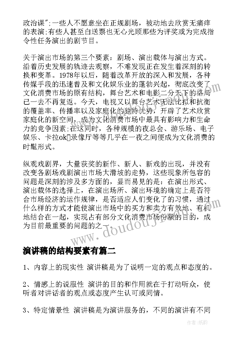 2023年演讲稿的结构要素有(汇总5篇)