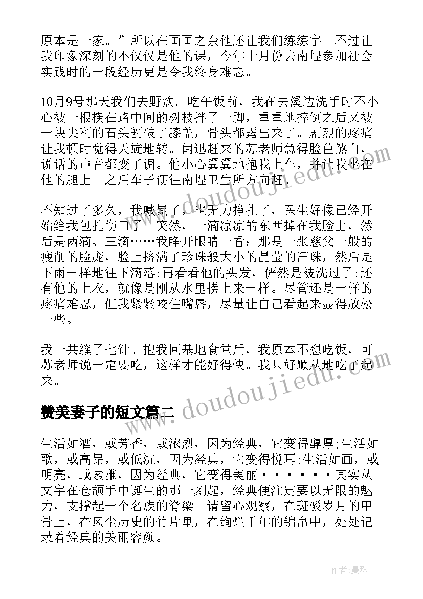 最新赞美妻子的短文 赞扬教师的演讲稿(模板5篇)