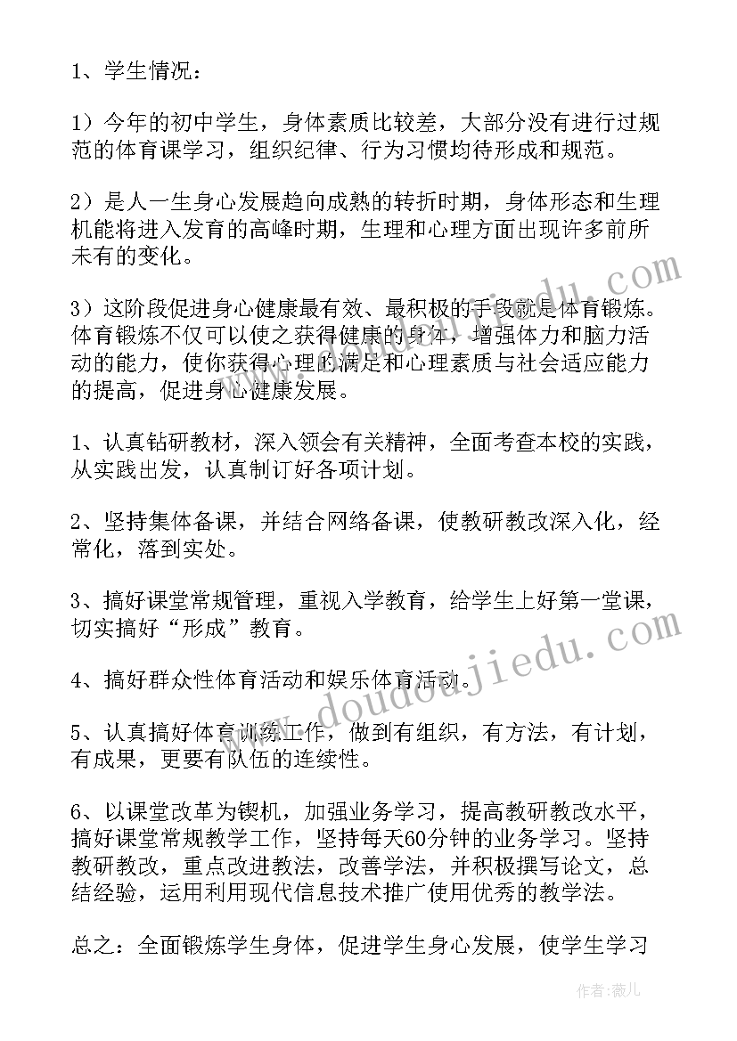 2023年初中体卫艺工作总结 初中体育工作计划(大全9篇)