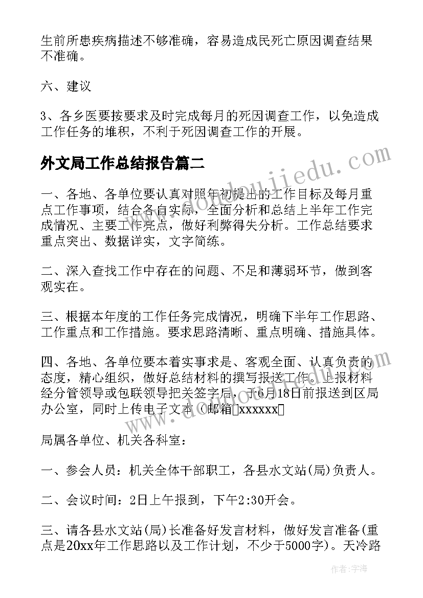 2023年外文局工作总结报告(模板8篇)