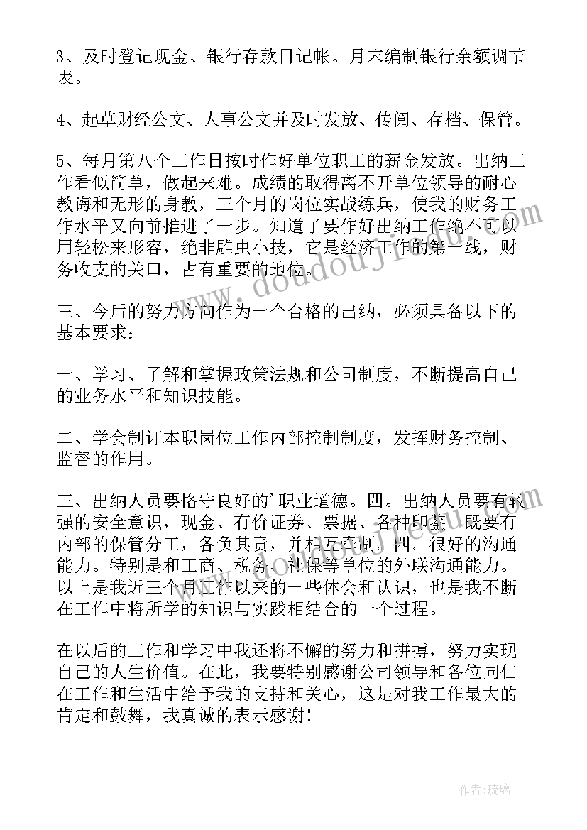 2023年出纳工作总结周志(模板6篇)