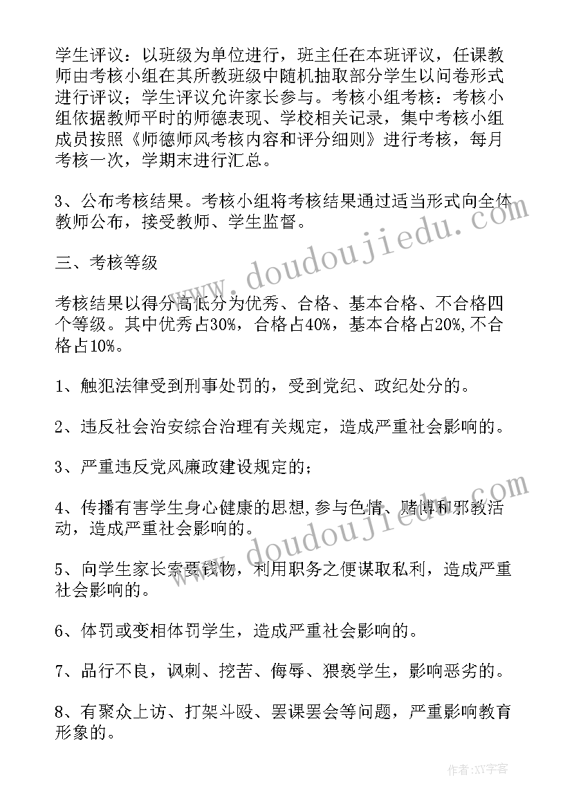 师德师风考核工作方案 小学教师师德师风建设考核方案(模板10篇)