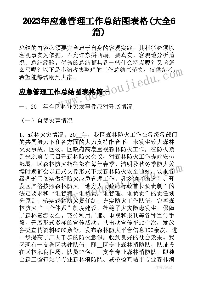 2023年应急管理工作总结图表格(大全6篇)