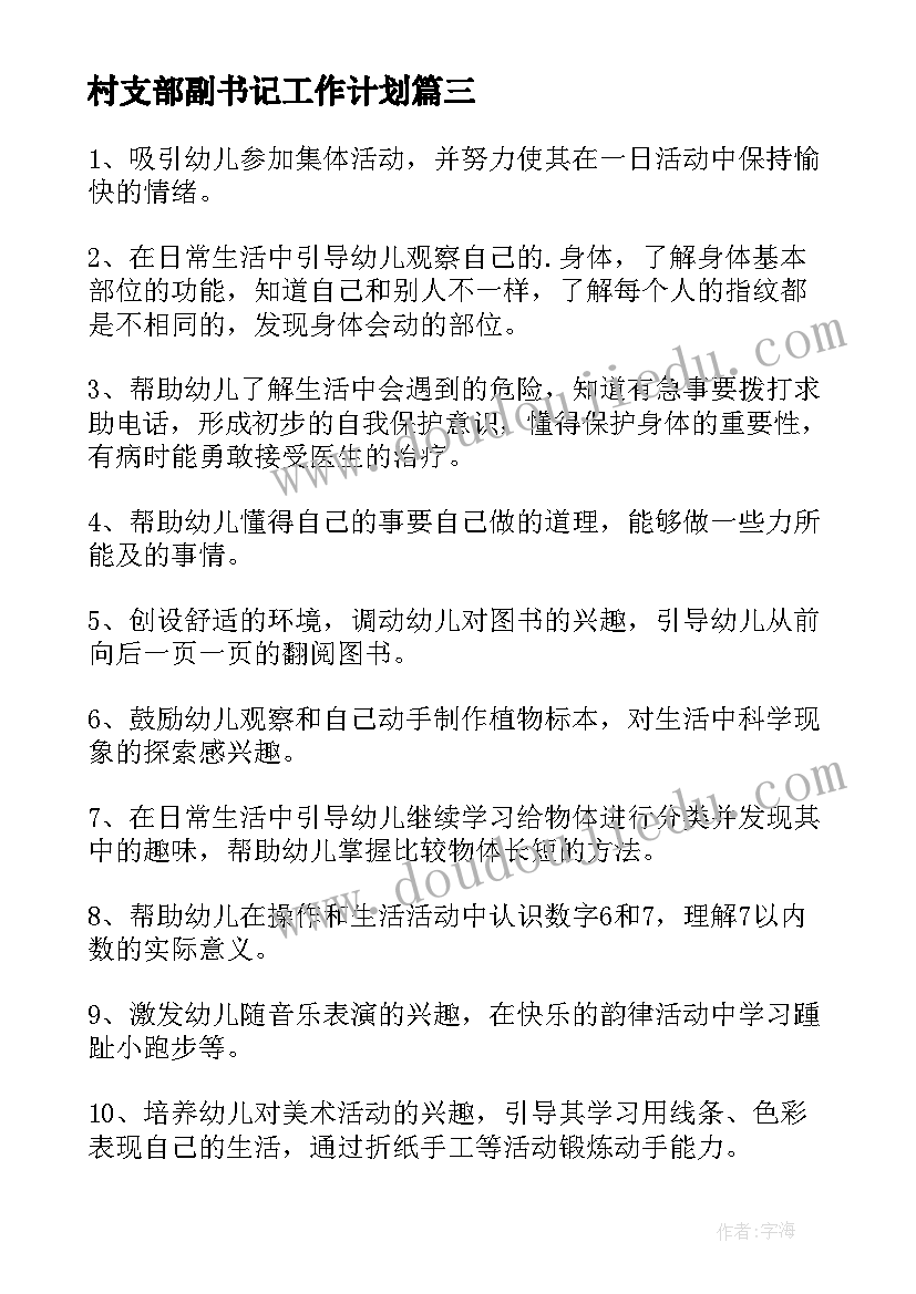 最新村支部副书记工作计划(实用9篇)