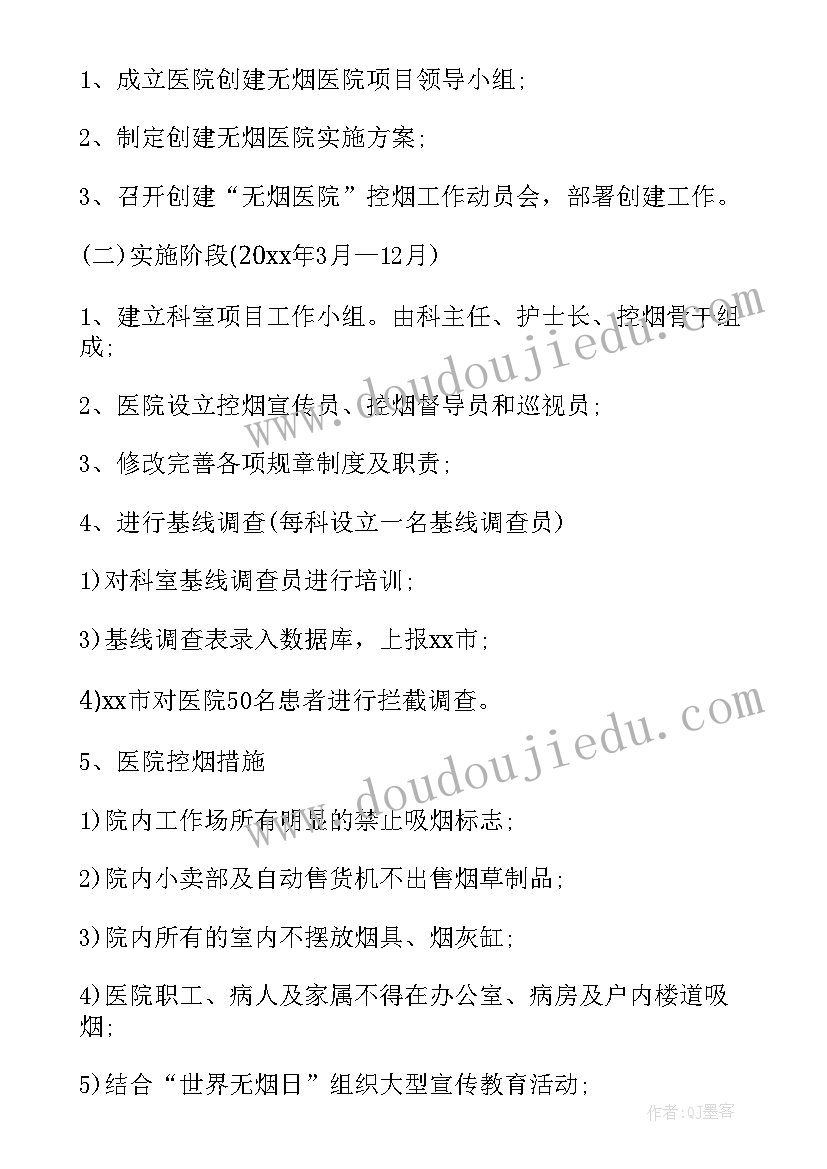 2023年卫生院控烟工作实施方案(优质7篇)