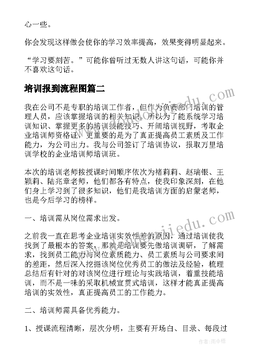 最新培训报到流程图 培训心得体会(模板9篇)