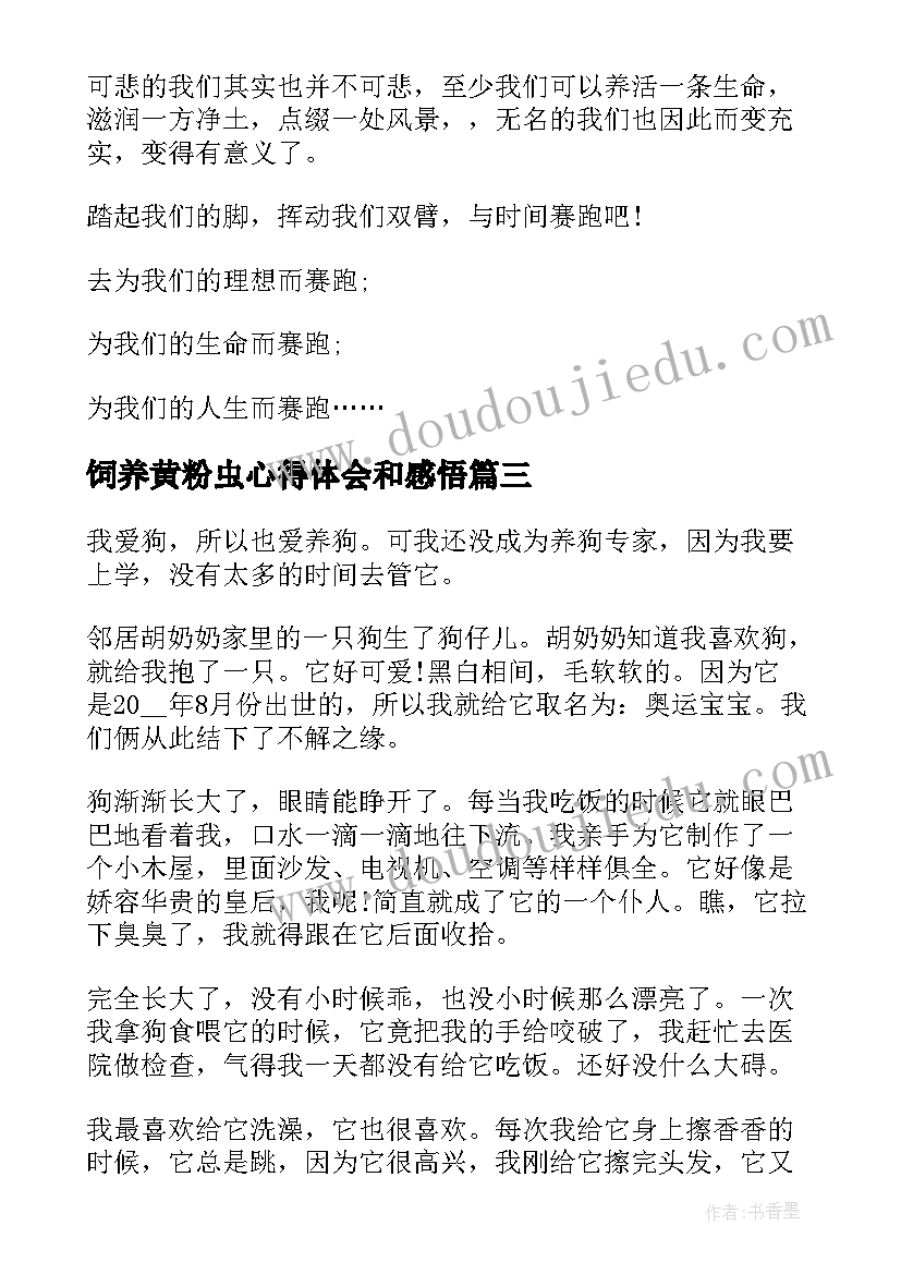 最新饲养黄粉虫心得体会和感悟(通用5篇)