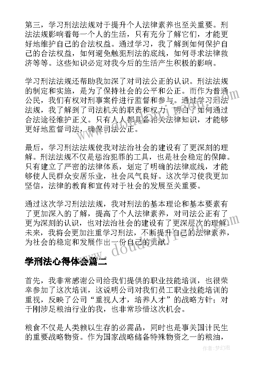 2023年学刑法心得体会(模板6篇)