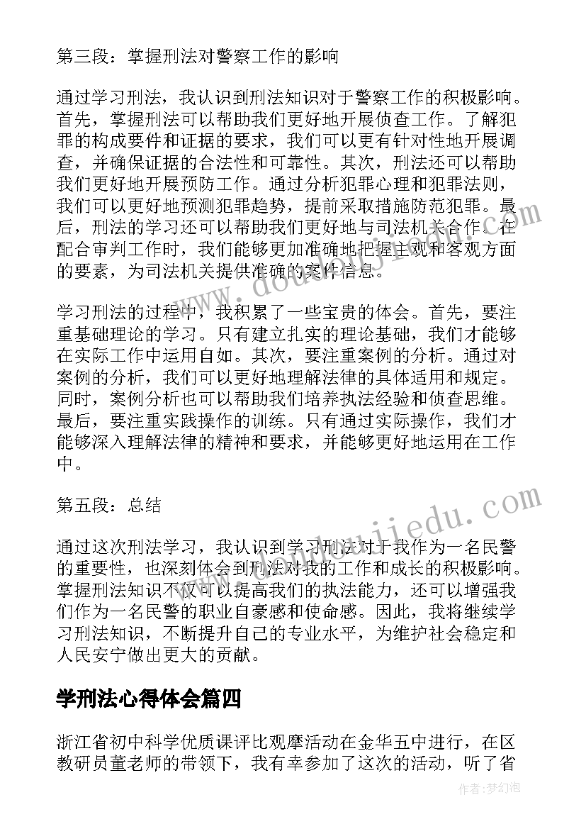 2023年学刑法心得体会(模板6篇)