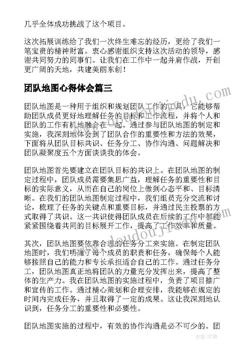 2023年团队地图心得体会(通用8篇)