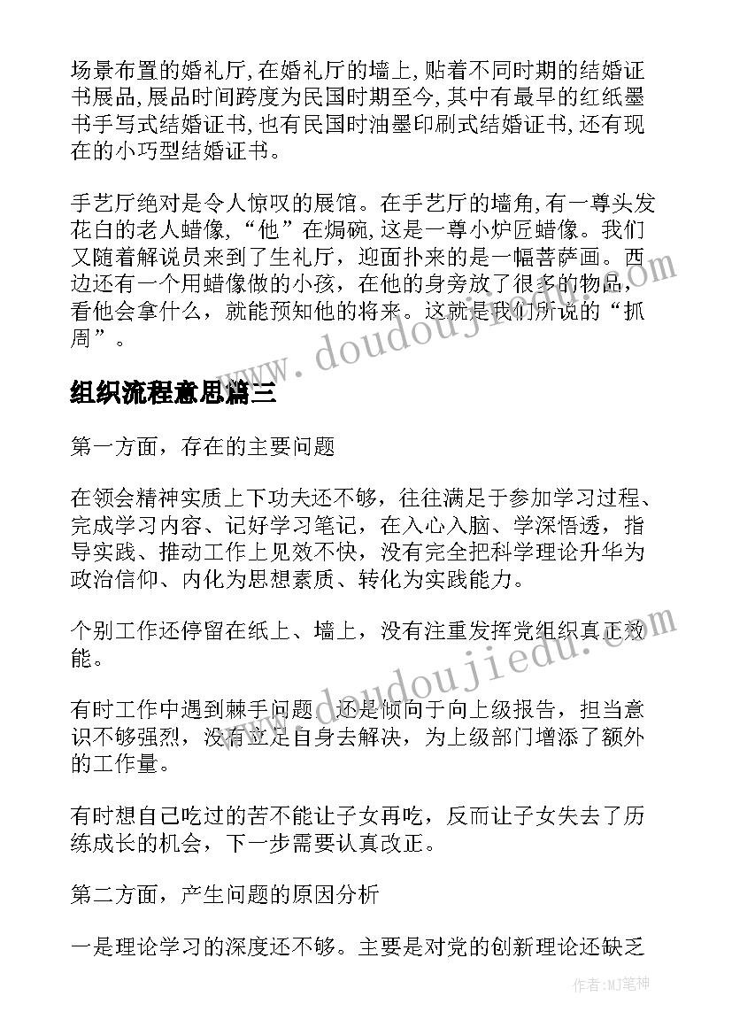 组织流程意思 组织生活会心得体会(精选9篇)