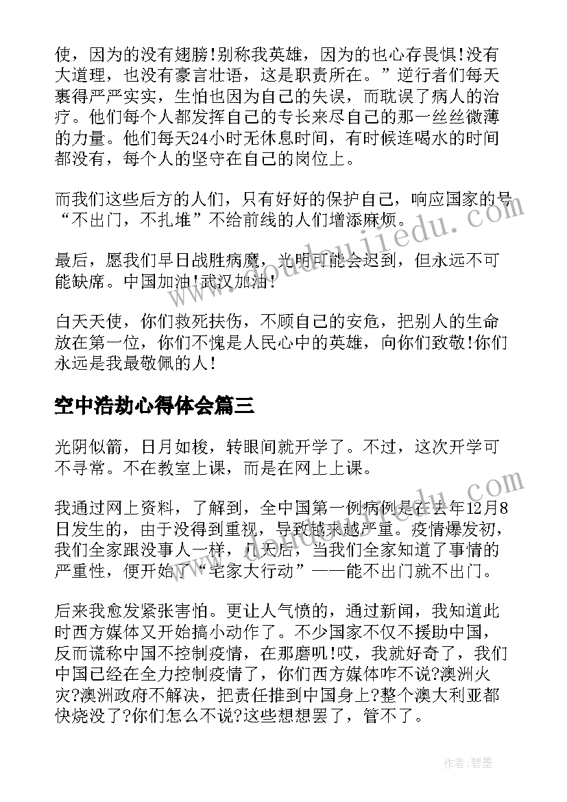 2023年空中浩劫心得体会(精选5篇)