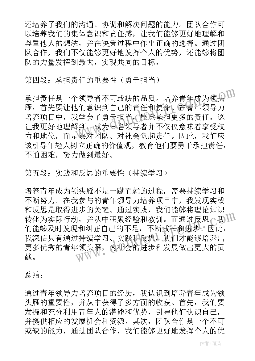 最新领头雁培训班心得体会(优质5篇)