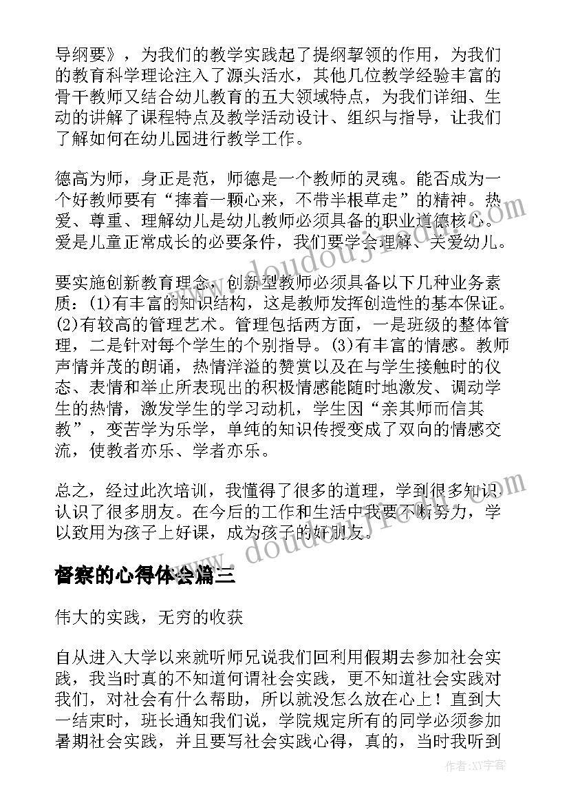 2023年督察的心得体会(汇总7篇)