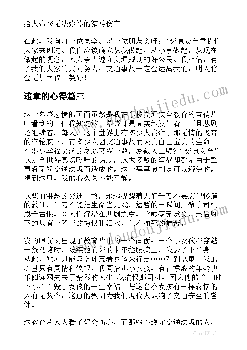 2023年违章的心得(精选10篇)