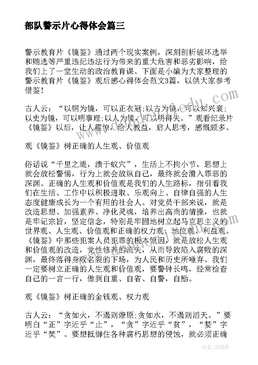 部队警示片心得体会(大全8篇)