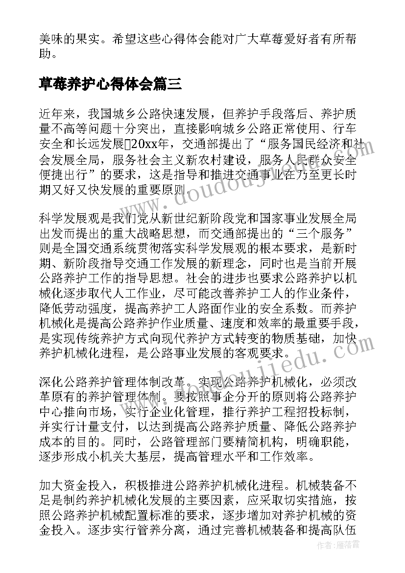 草莓养护心得体会(模板5篇)