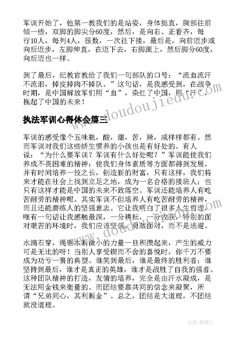 2023年执法军训心得体会(汇总9篇)