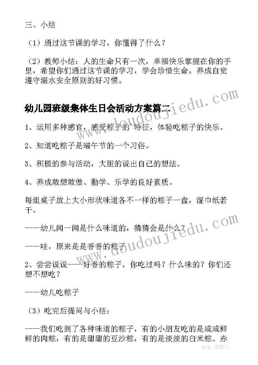 2023年幼儿园班级集体生日会活动方案(精选7篇)